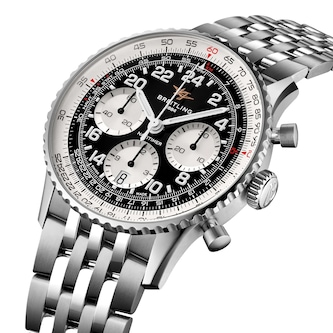 Breitling Navitimer B02 Chronograph Cosmonaute 41mm Mens Watch Black Dial Stainless Steel Bracelet Breitling Navitimer B02 Chronograph Cosmonaute 41mm Mens Watch Black Dial Stainless Steel Bracelet