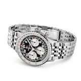 Breitling Navitimer B02 Chronograph Cosmonaute 41mm Mens Watch Black Dial Stainless Steel Bracelet