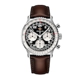 Breitling Navitimer B09 Chronograph 41mm Mens Watch Black Dial Leather Strap