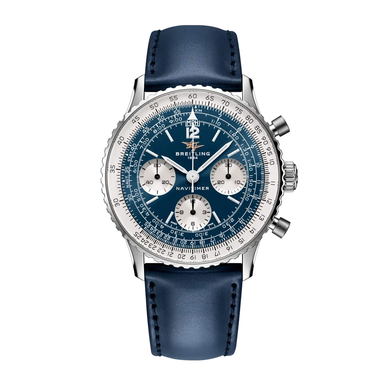 Breitling Navitimer B09 Chronograph 41mm Mens Watch Blue Dial Leather Strap Breitling Navitimer B09 Chronograph 41mm Mens Watch Blue Dial Leather Strap