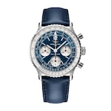Breitling Navitimer B09 Chronograph 41mm Mens Watch Blue Dial Leather Strap