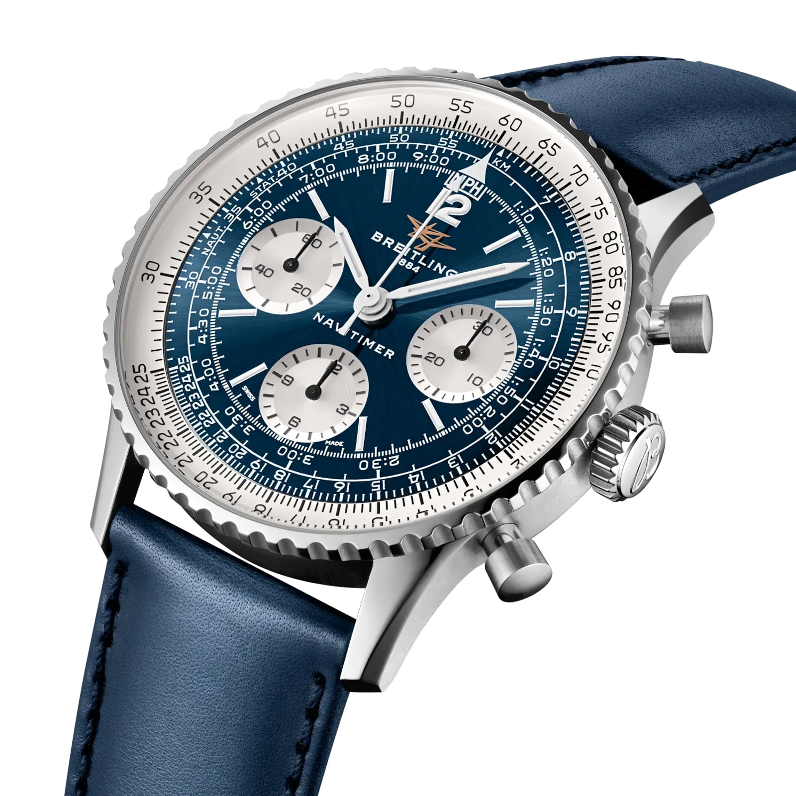 Breitling Navitimer B09 Chronograph 41mm Mens Watch Blue Dial Leather Strap Breitling Navitimer B09 Chronograph 41mm Mens Watch Blue Dial Leather Strap