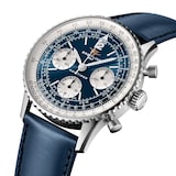 Breitling Navitimer B09 Chronograph 41mm Mens Watch Blue Dial Leather Strap