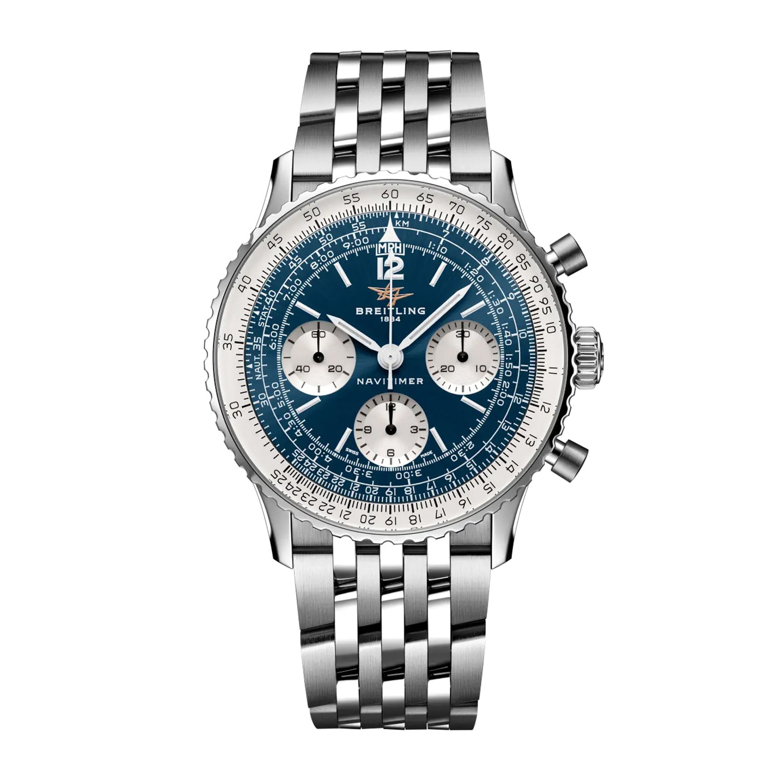 Breitling Navitimer B09 Chronograph 41mm Mens Watch Blue Dial Stainless Steel Bracelet Breitling Navitimer B09 Chronograph 41mm Mens Watch Blue Dial Stainless Steel Bracelet