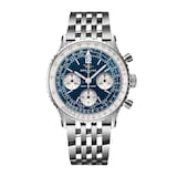 Breitling Navitimer B09 Chronograph 41mm Mens Watch Blue Dial Stainless Steel Bracelet