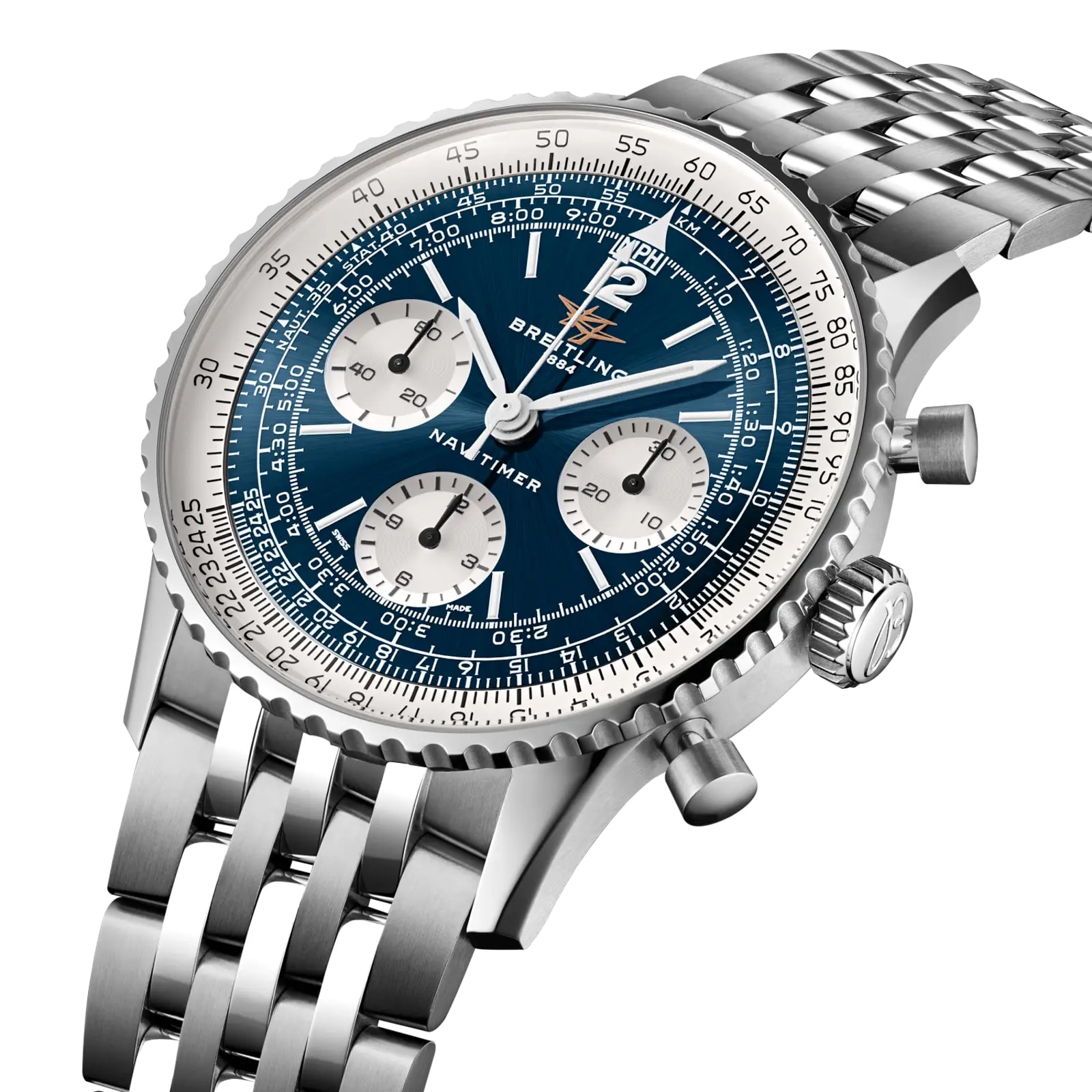 Breitling Navitimer B09 Chronograph 41mm Mens Watch Blue Dial Stainless Steel Bracelet Breitling Navitimer B09 Chronograph 41mm Mens Watch Blue Dial Stainless Steel Bracelet