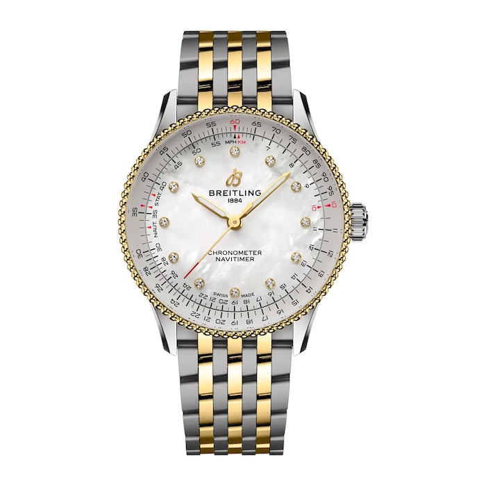 Breitling Navitimer Automatic 36mm Ladies Watch Stainless Steel and Yellow Gold Strap