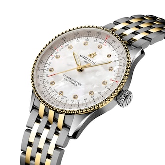 Breitling Navitimer Automatic 36mm Ladies Watch Stainless Steel and Yellow Gold Strap