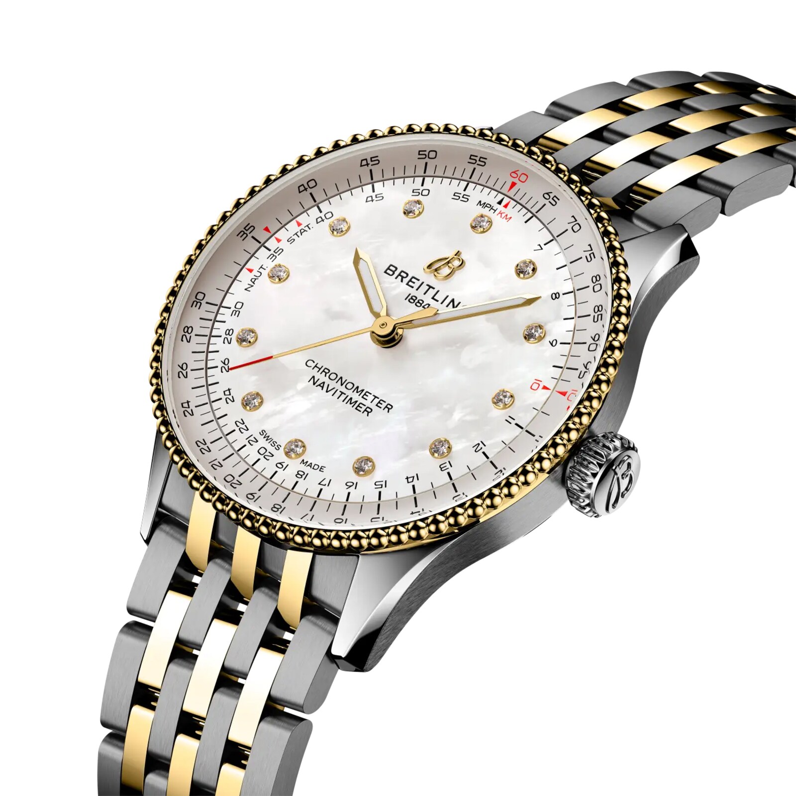 Breitling Navitimer Automatic 36mm Ladies Watch Stainless Steel and Yellow Gold Strap