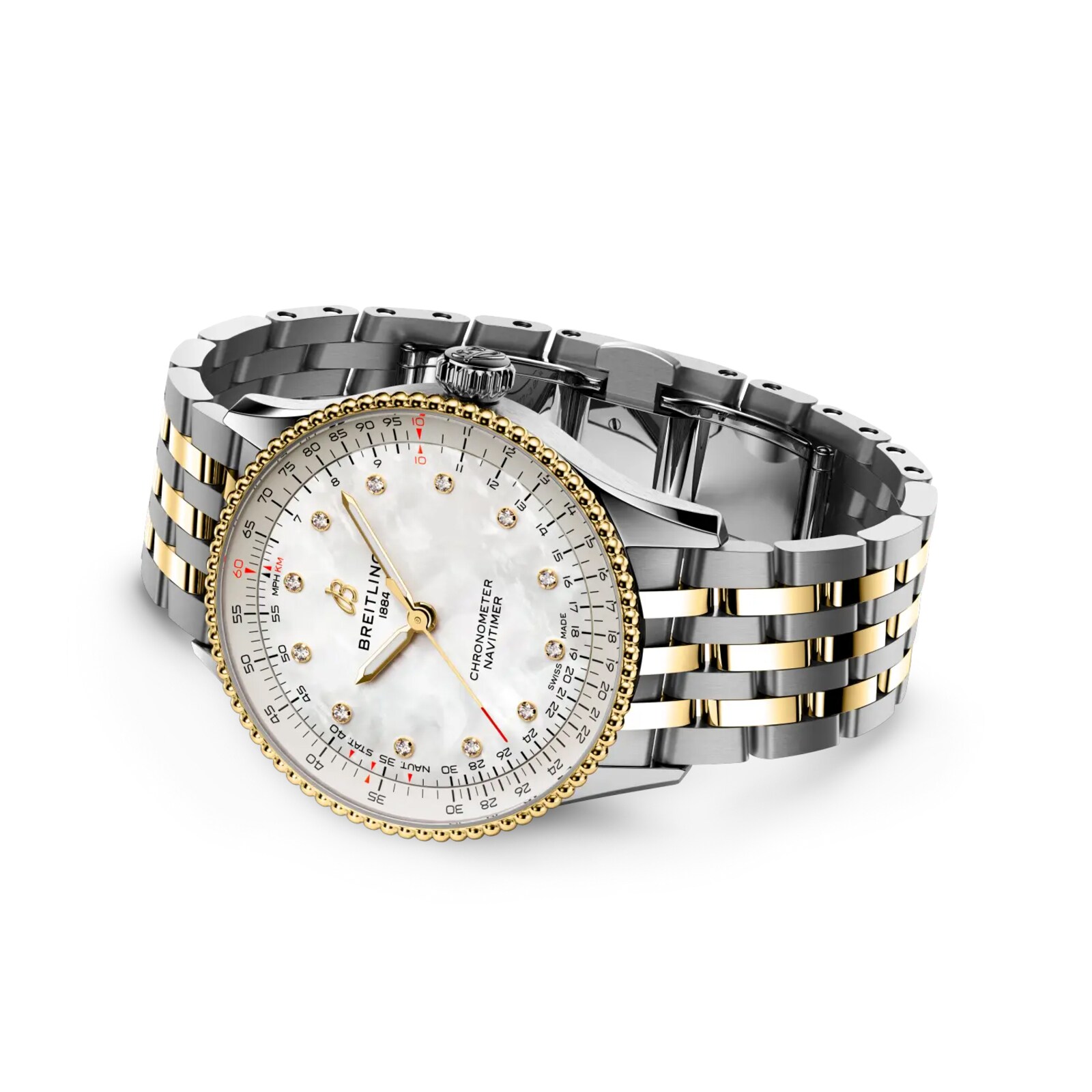 Breitling Navitimer Automatic 36mm Ladies Watch Stainless Steel and Yellow Gold Strap