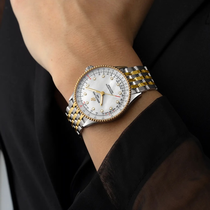Breitling Navitimer Automatic 36mm Ladies Watch Stainless Steel and Yellow Gold Strap