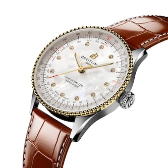 Breitling Navitimer Automatic 36mm Ladies Watch Stainless Steel and Yellow Gold Alligator Strap