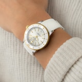 Breitling Superocean Heritage Automatic 36mm Ladies Watch Yellow Gold White Rubber Strap