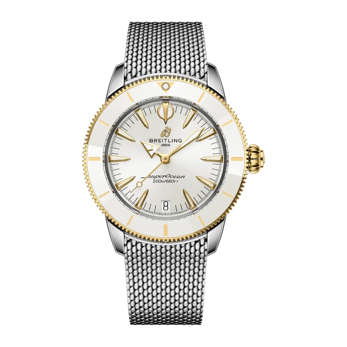 Breitling Superocean Heritage Automatic 36mm Ladies Watch Yellow Gold Stainless Steel Strap