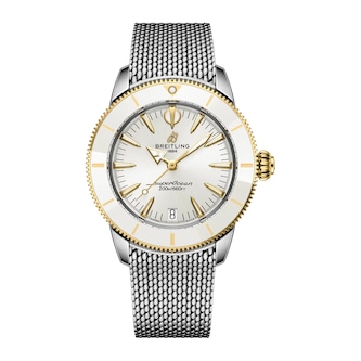 Breitling Superocean Heritage Automatic 36mm Ladies Watch Yellow Gold Stainless Steel Strap