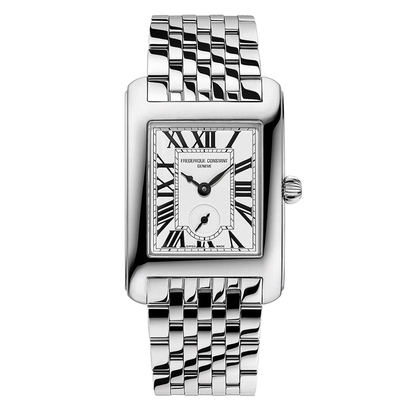 Frederique Constant Classics Carree Small Seconds 36mm X 25mm Ladies Watch Silver