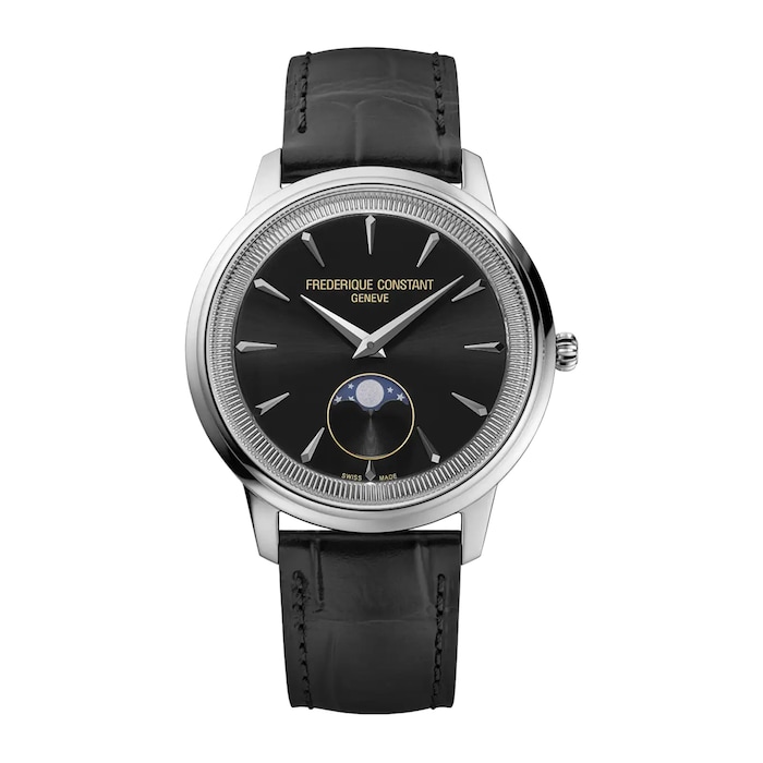 Frederique Constant Classics Moneta Moonphase 37mm Mens Watch Black