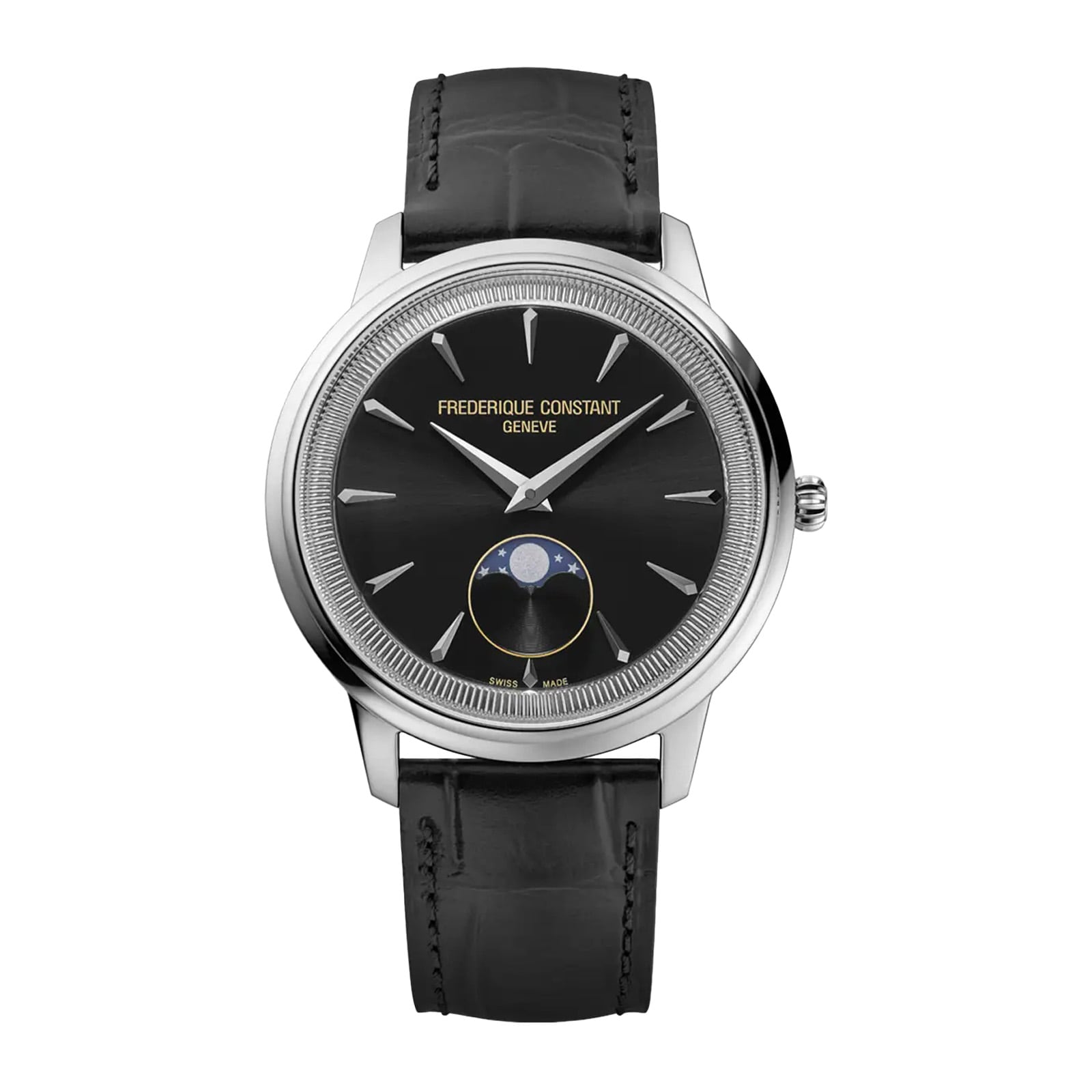 Frederique Constant Classics Moneta Moonphase 37mm Mens Watch Black