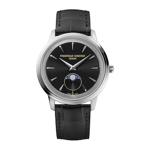 Frederique Constant Classics Moneta Moonphase 37mm Mens Watch Black