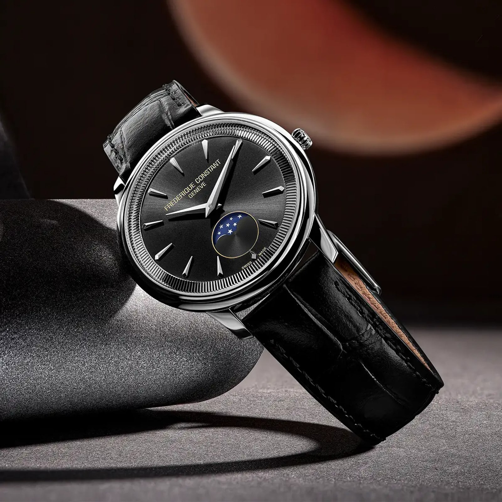 Frederique Constant Classics Moneta Moonphase 37mm Mens Watch Black