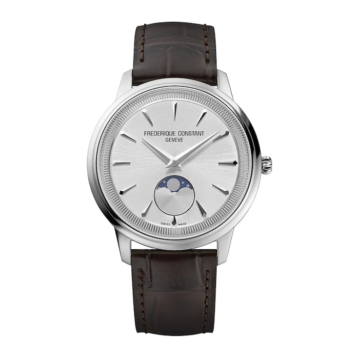 Frederique Constant Classics Moneta Moonphase 37mm Mens Watch Silver