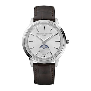 Frederique Constant Classics Moneta Moonphase 37mm Mens Watch Silver