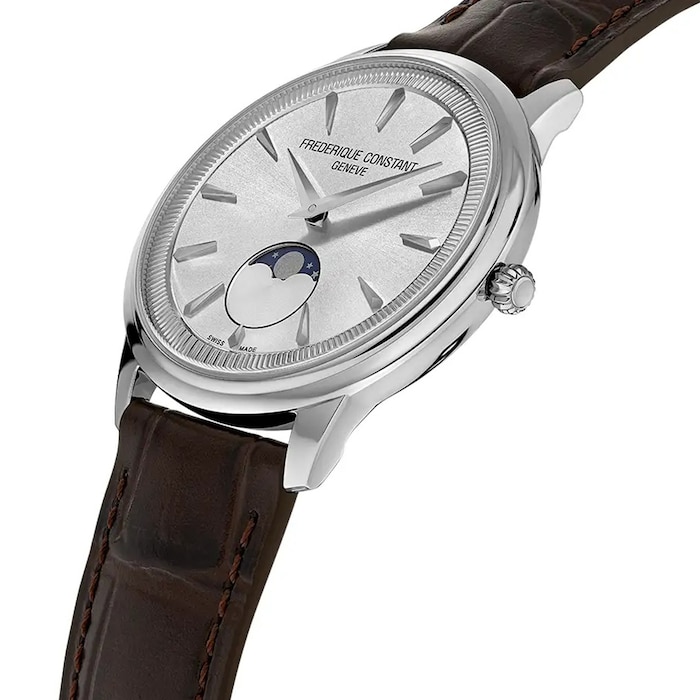 Frederique Constant Classics Moneta Moonphase 37mm Mens Watch Silver