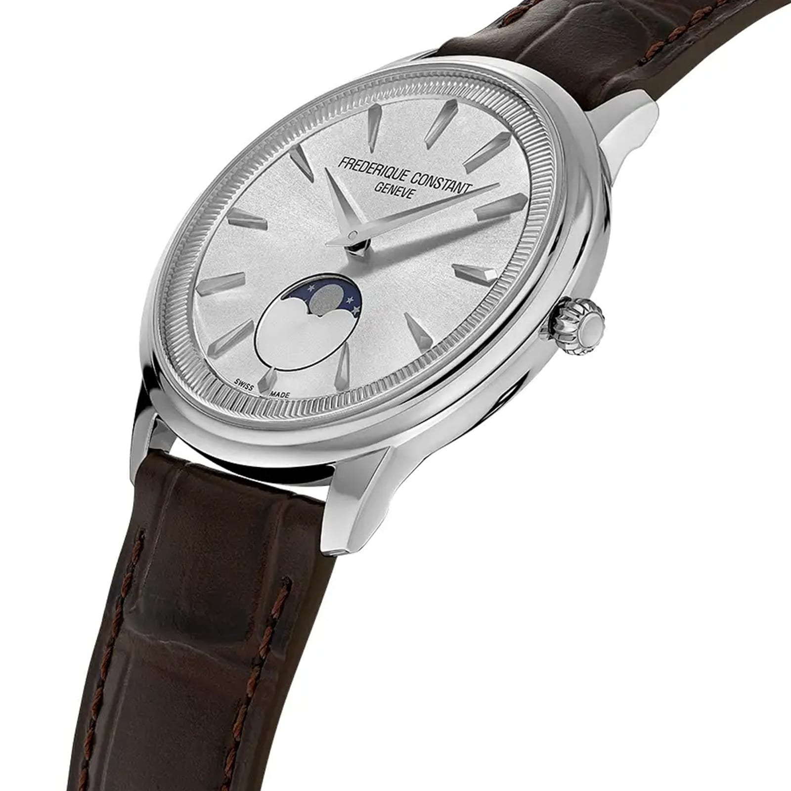Frederique Constant Classics Moneta Moonphase 37mm Mens Watch Silver
