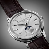 Frederique Constant Classics Moneta Moonphase 37mm Mens Watch Silver