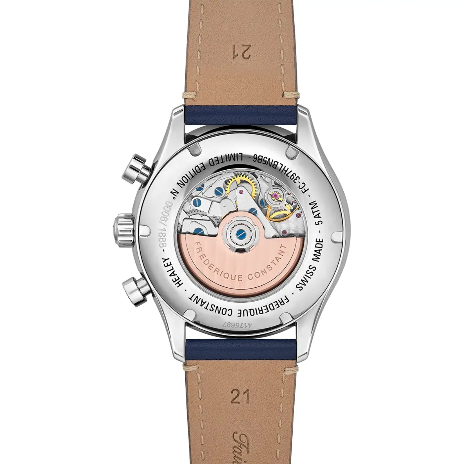 Frederique Constant Classics Vintage Rally Healey Chronograph Automatic Limited Edition 42mm Mens Watch Blue Frederique Constant Classics Vintage Rally Healey Chronograph Automatic Limited Edition 42mm Mens Watch Blue