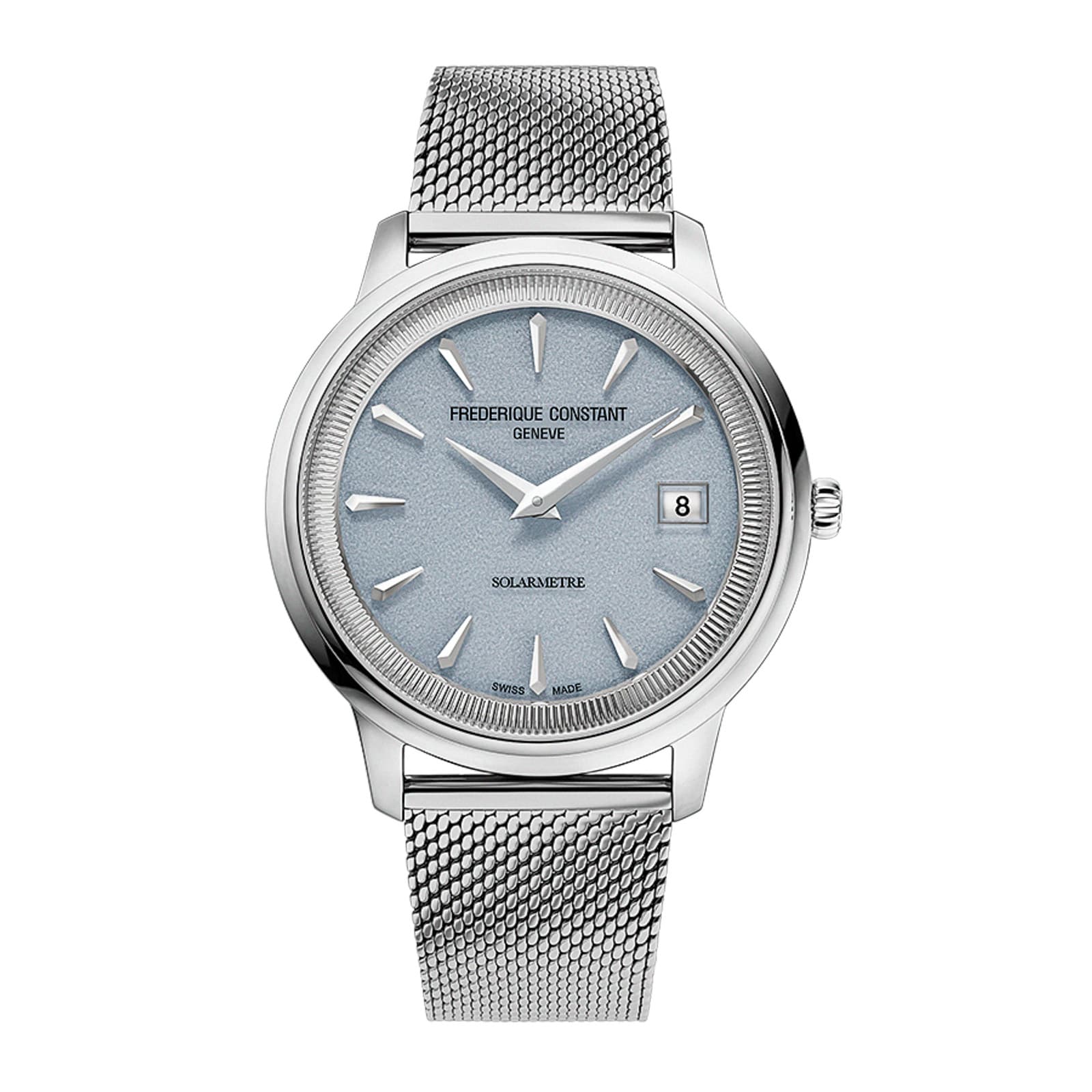 Frederique Constant Classics Moneta Solarmetre 39mm Mens Watch Blue Dial Interchangeable Straps