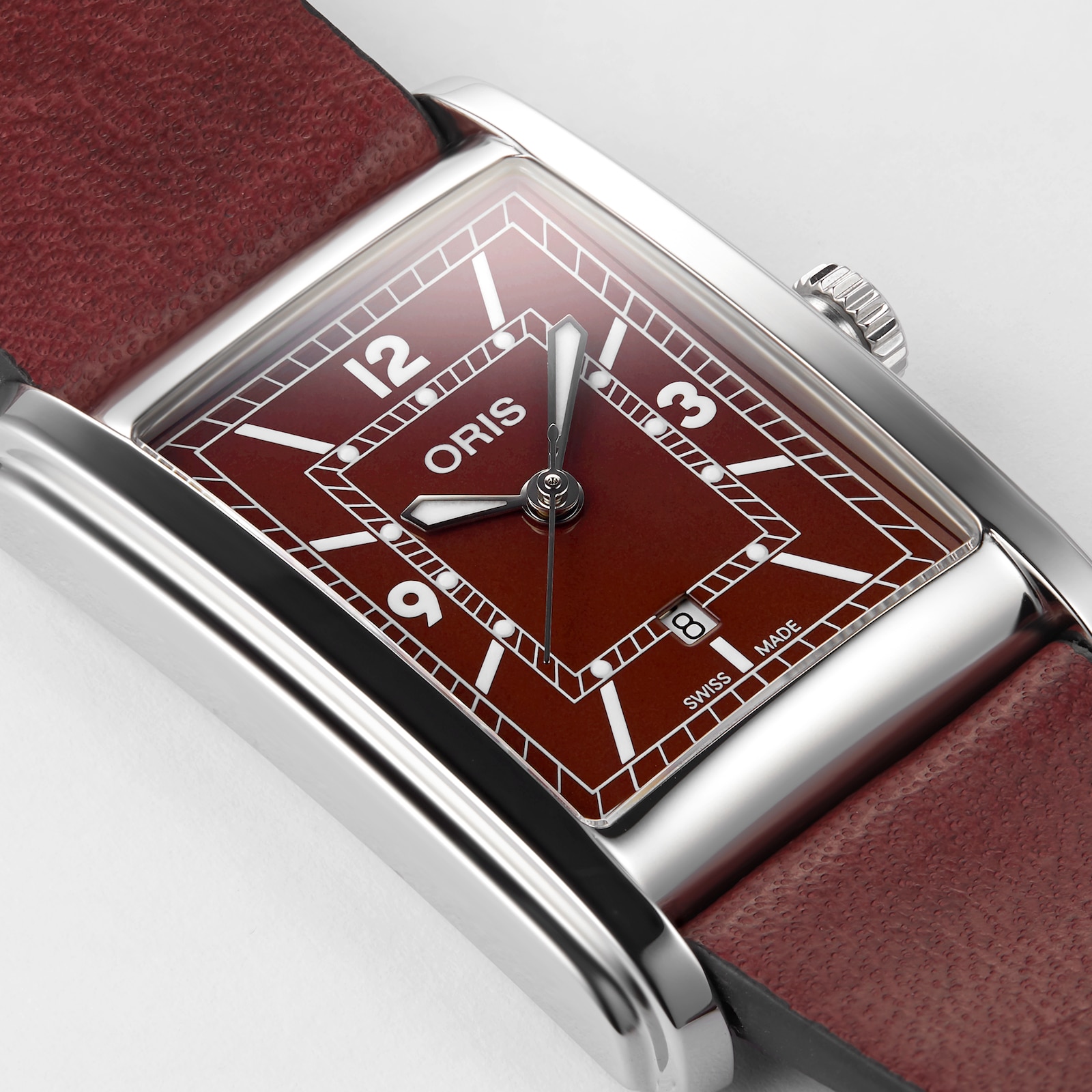 Oris Rectangular Bordeaux 25 x 30mm 01 561 7783 4068-07 5 19 18 ...