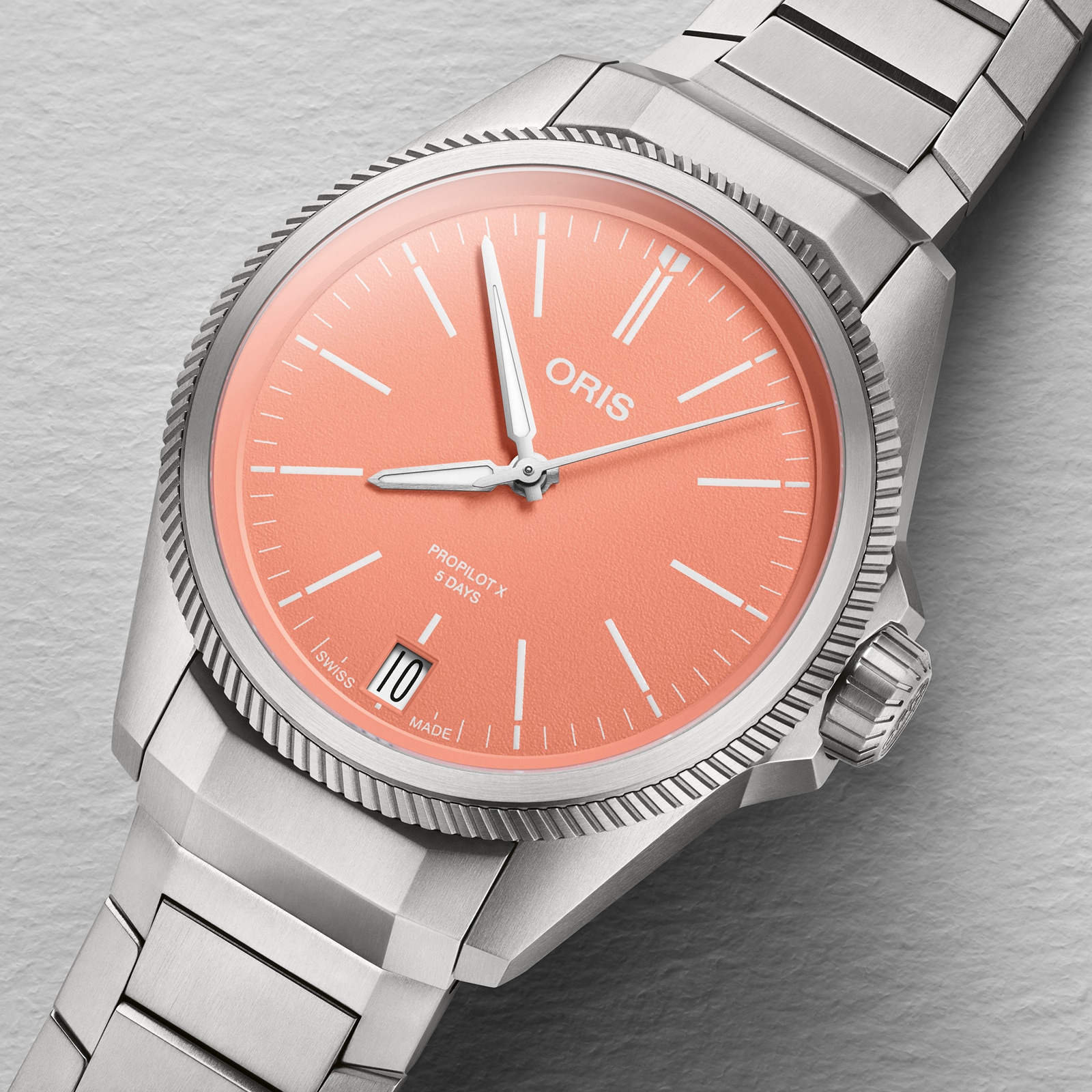 Oris ProPilot X Calibre 400 39mm Mens Watch Salmon