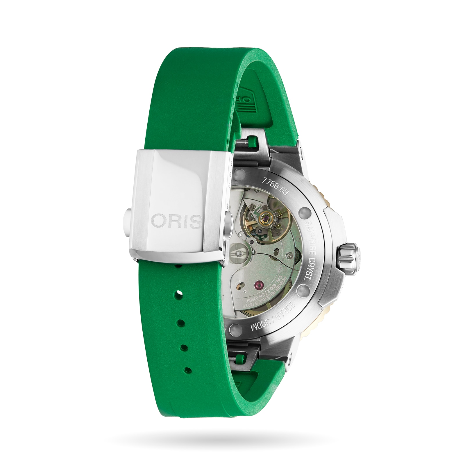 Oris aquis green rubber strap best sale