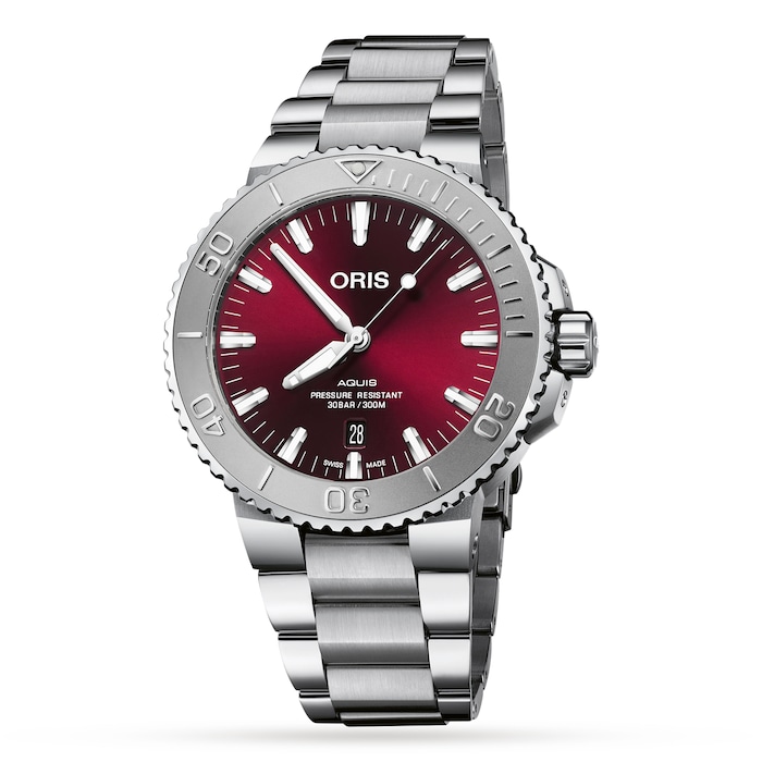 Oris Aquis Cherry 43.5mm Mens Watch Red