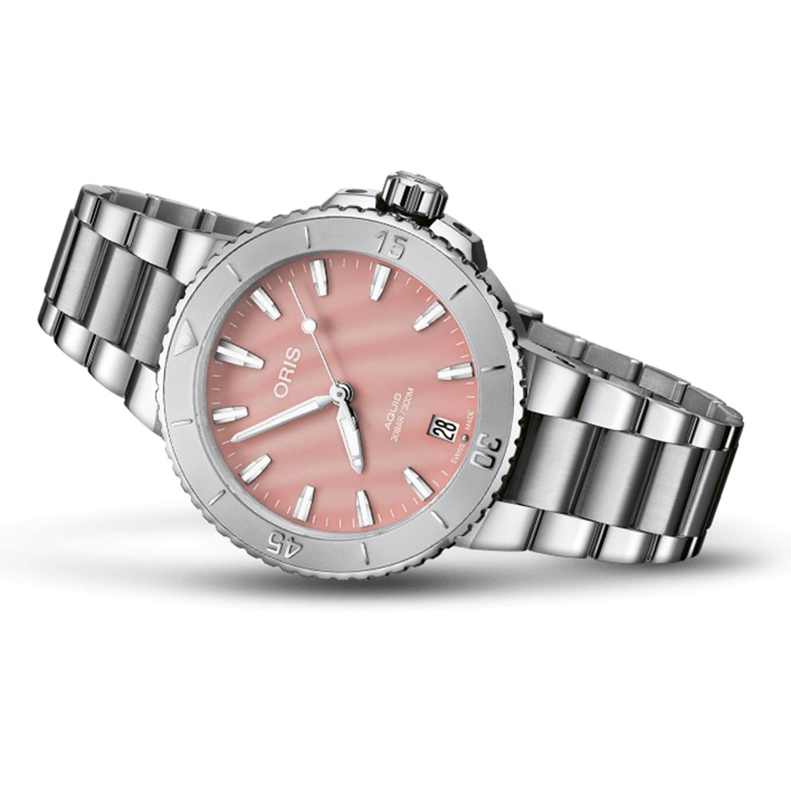 Oris Aquis Date 36.5mm Unisex Watch Pink 01 733 7770 4158 07 8 18