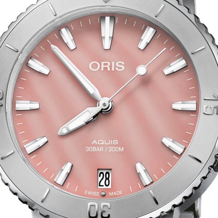 Oris Aquis Date 36.5mm Unisex Watch Pink