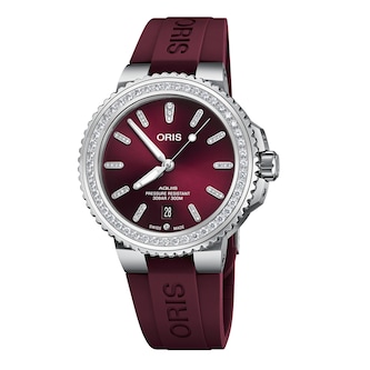 Oris Aquis Cherry Diamond Bezel 41.5mm Unisex Watch - Rubber Strap Oris Aquis Cherry Diamond Bezel 41.5mm Unisex Watch - Rubber Strap