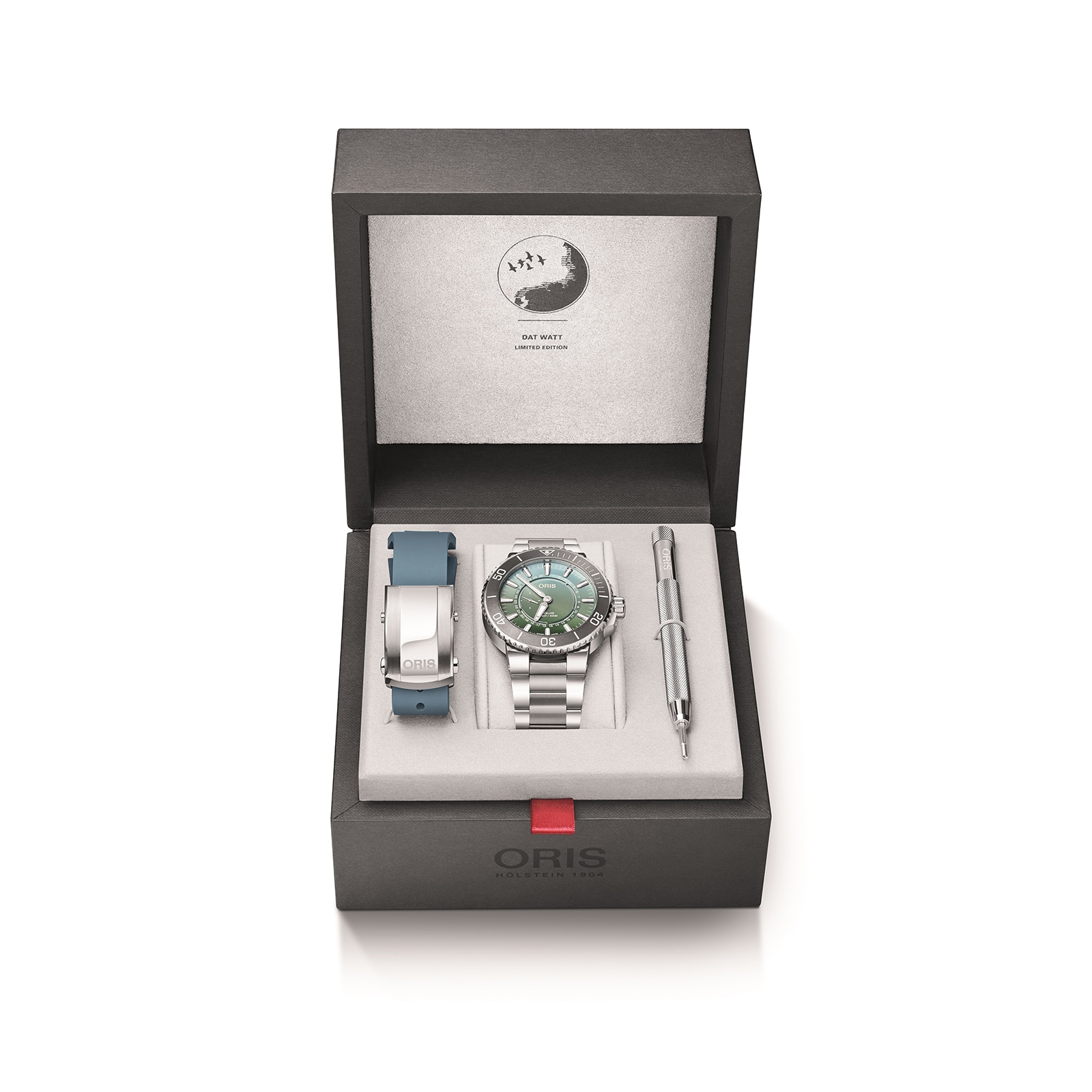 Oris Aquis Dat Watt Limited Edition II 43.5mm Mens Watch Green