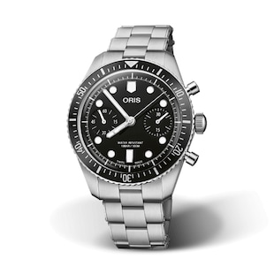 Oris Divers Sixty Five Chronograph 40mm Mens Watch Black Stainless Steel