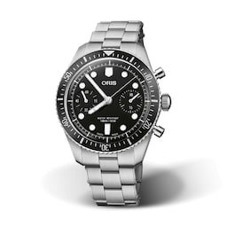 17601222 - Divers Sixty Five Chronograph 40mm Mens Watch Black Stainless Steel