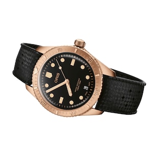 Oris Divers Sixty Five Date Cotton Candy Sepia 38mm Mens Watch Rubber