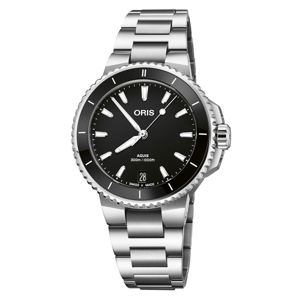 Aquis Date 36.5mm Black Dial