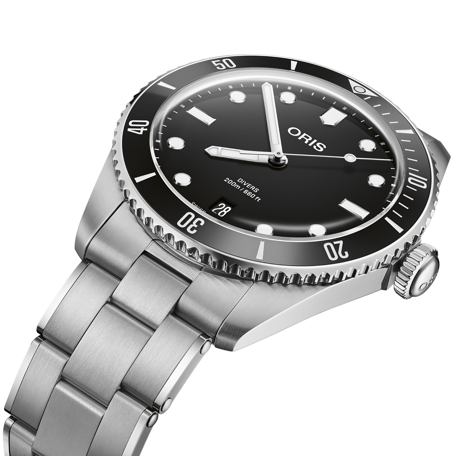 Oris Divers Date 39mm Mens Watch Black Interchangeable Strap