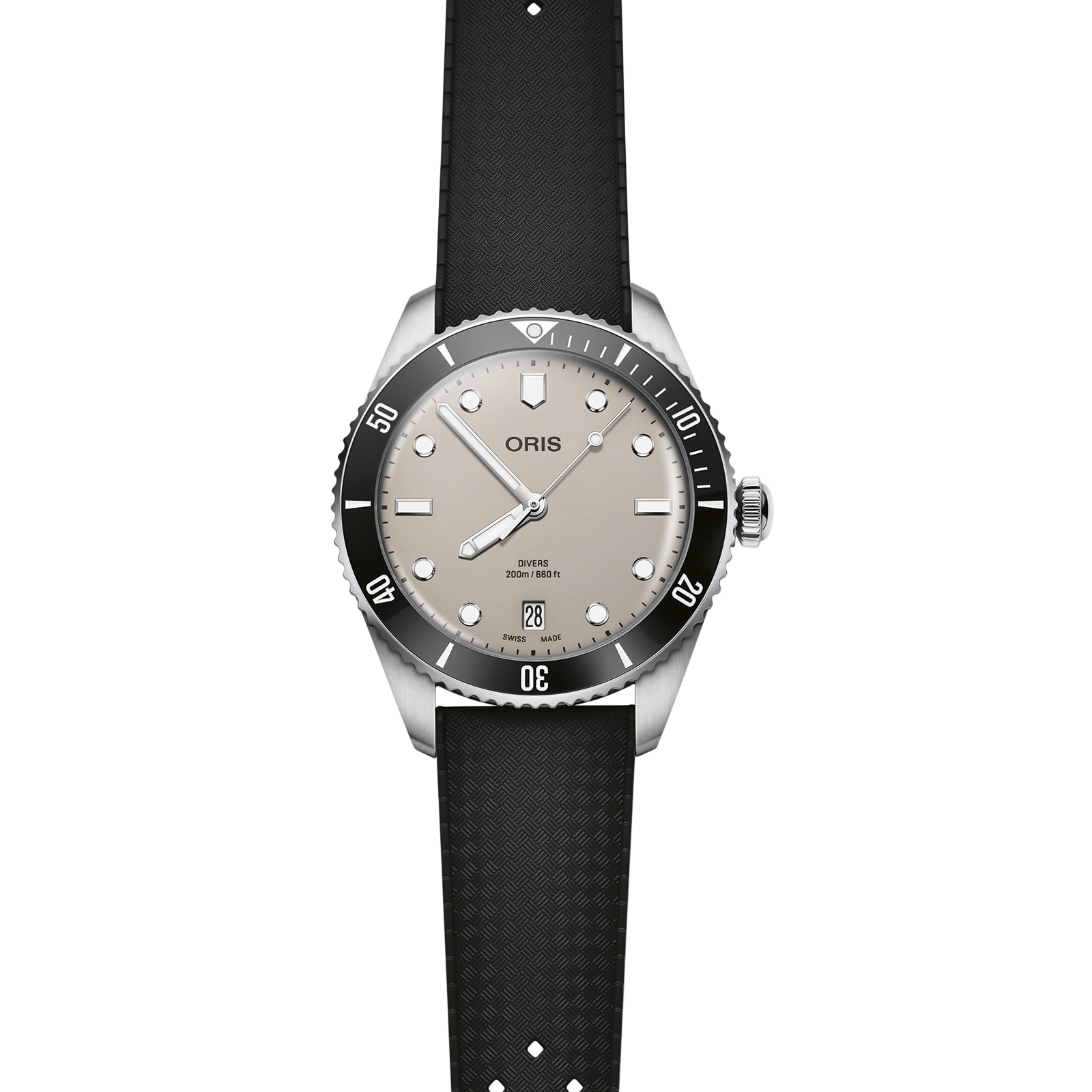 Oris Divers Date 39mm Mens Watch Beige Interchangeable Strap Oris Divers Date 39mm Mens Watch Beige Interchangeable Strap