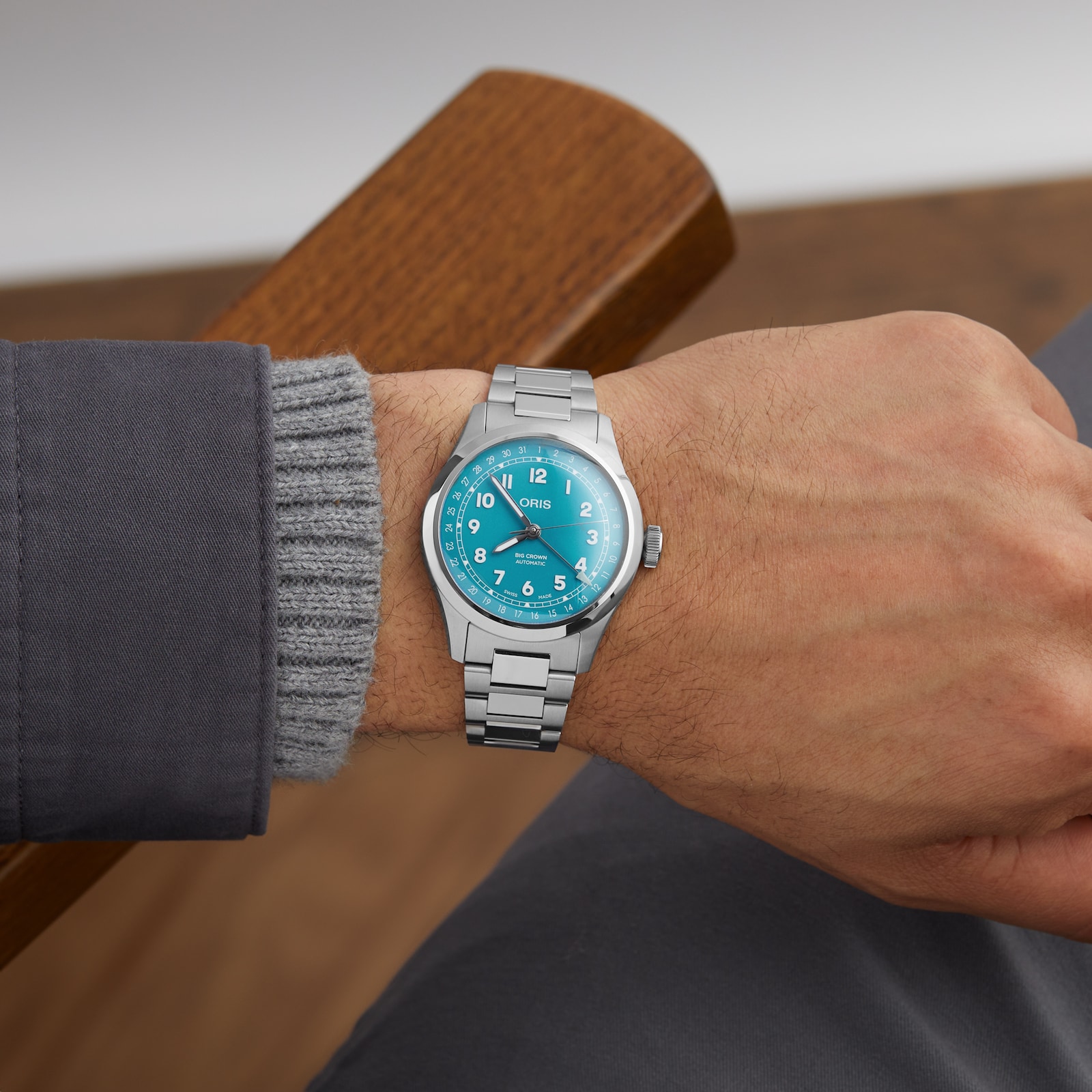 Oris Big Crown Pointer Date 40mm Mens Watch Blue