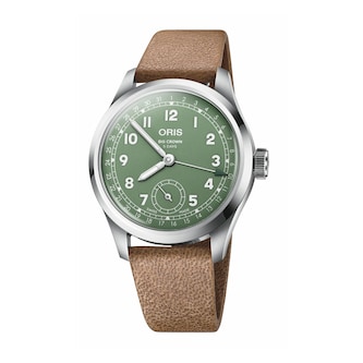 Oris Big Crown Pointer Date Calibre 403 40mm Mens Watch Green Leather