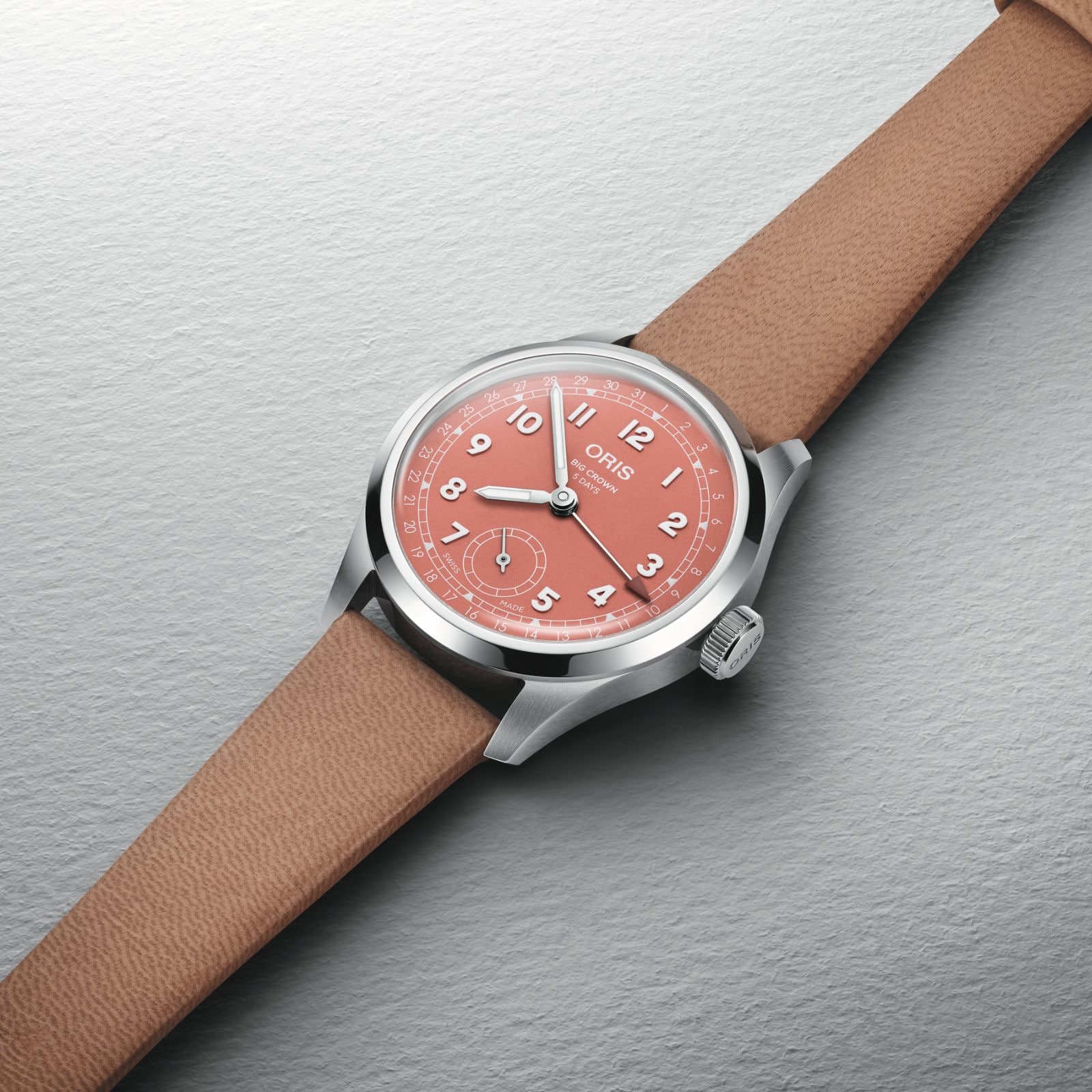 Oris Big Crown Pointer Date 40mm Mens Watch Red Leather