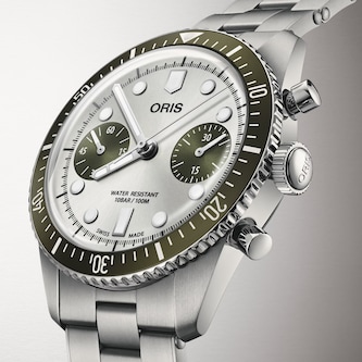 Oris Divers Sixty‑Five Chronograph 40mm Mens Watch Grey Stainless Steel