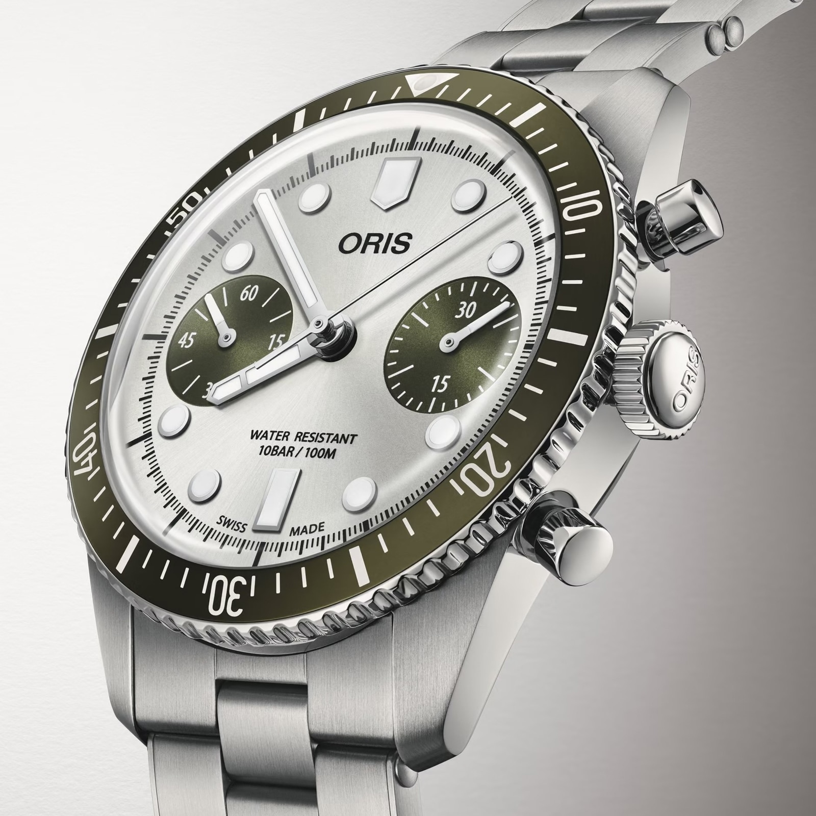 Oris Divers Sixty‑Five Chronograph 40mm Mens Watch Grey Stainless Steel